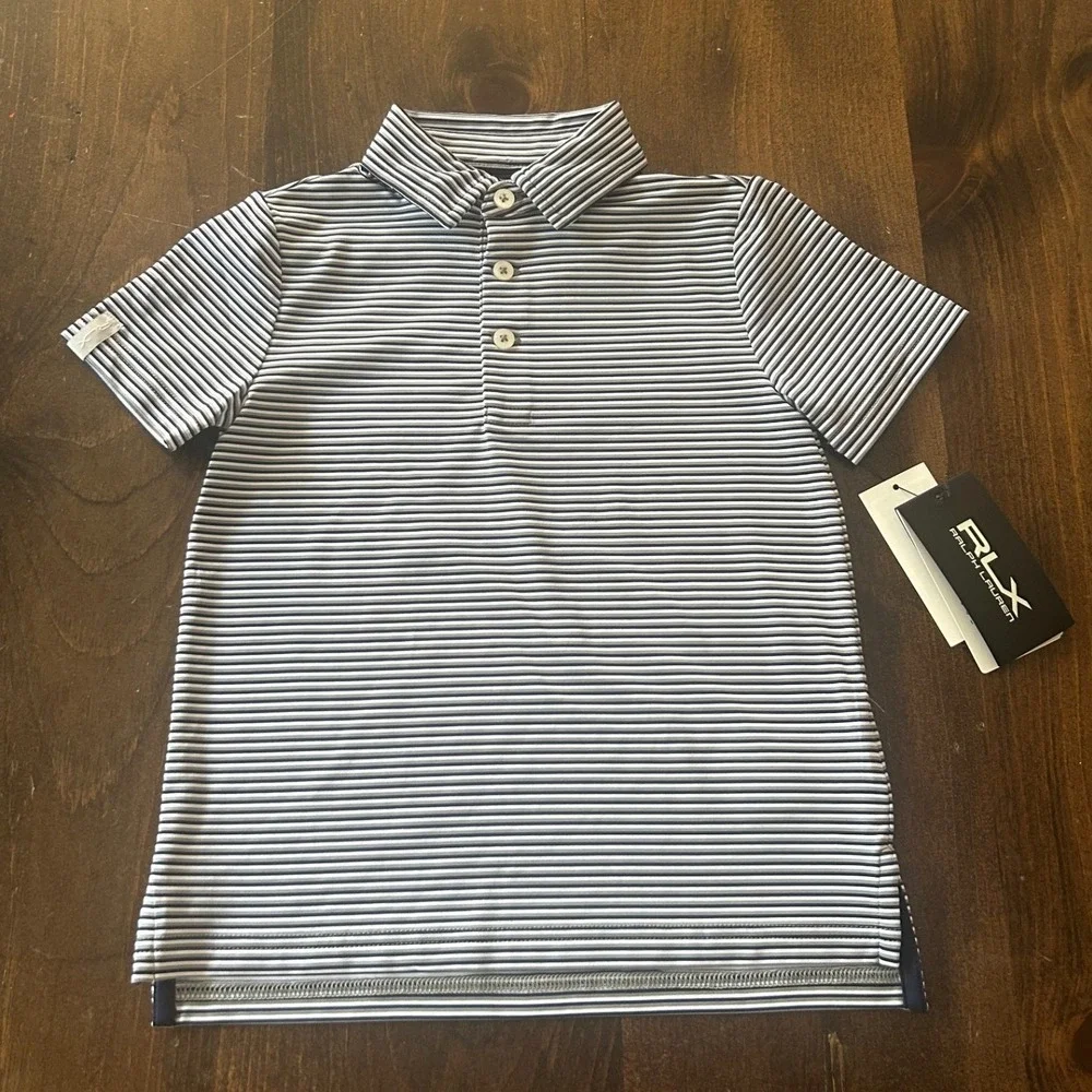 Ralph Lauren RLX Polo Kids 4 Striped Performance Wicking Short Sleeve Preppy